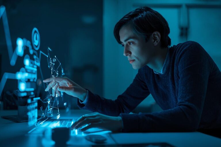 una persona buscando en la era de la ia